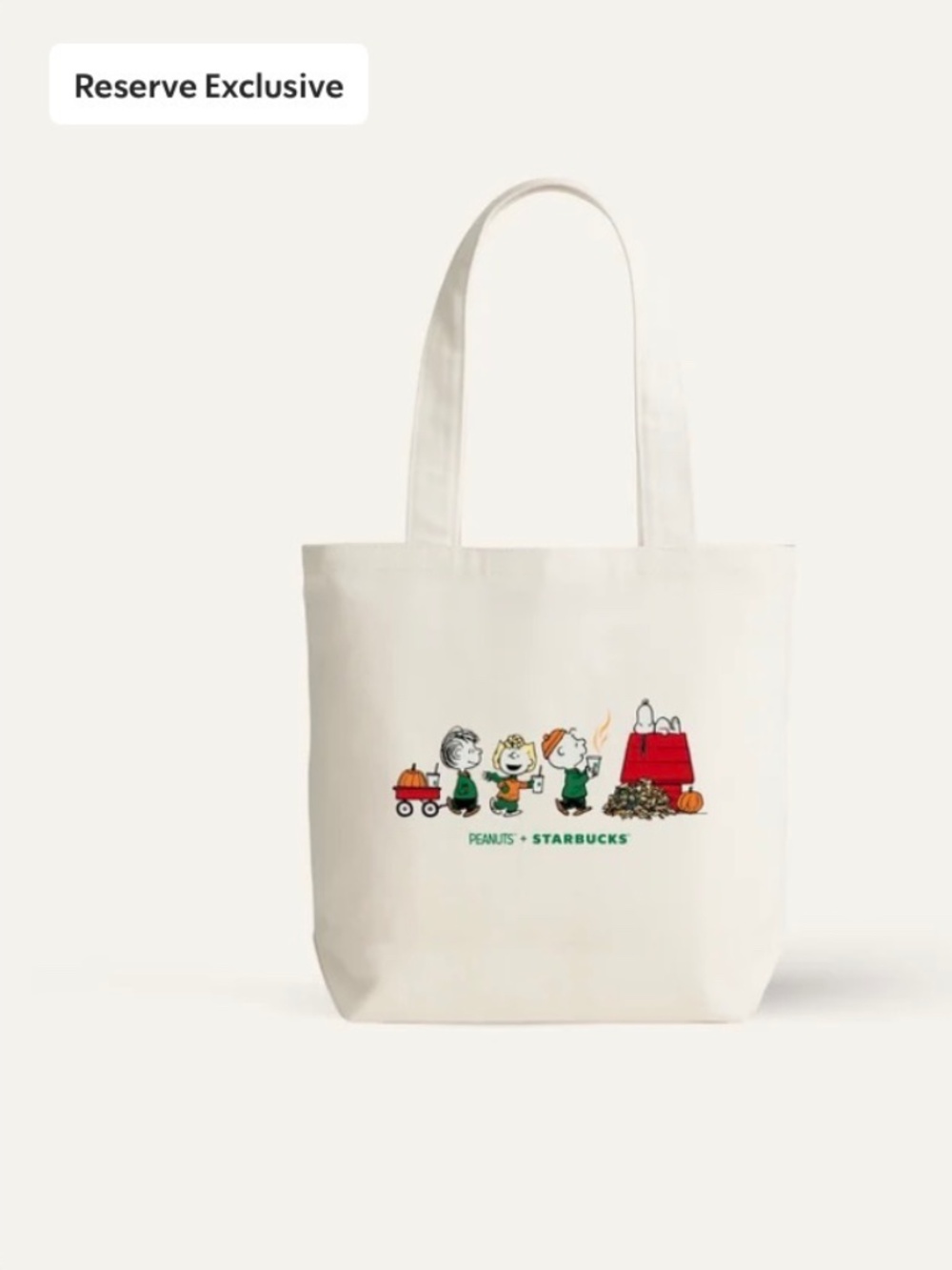 Starbucks x Peanuts snoopy tote bag reserve member exclusive